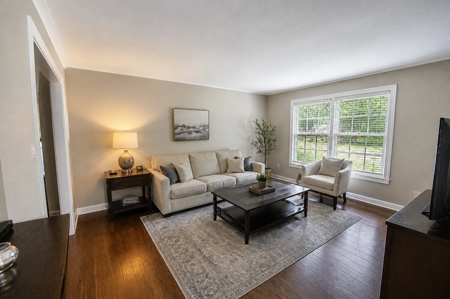 Living room after natural photo editing